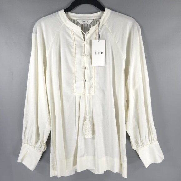 NWT‎ Joie Dracha Porcelain Pleated Top Long Sleeve Top 9118P04950B Size S - Picture 9 of 14